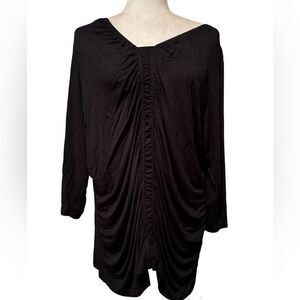 Avenue Black Gathered  Front Top Plus Size 18/20 3/4 Length Sleeves